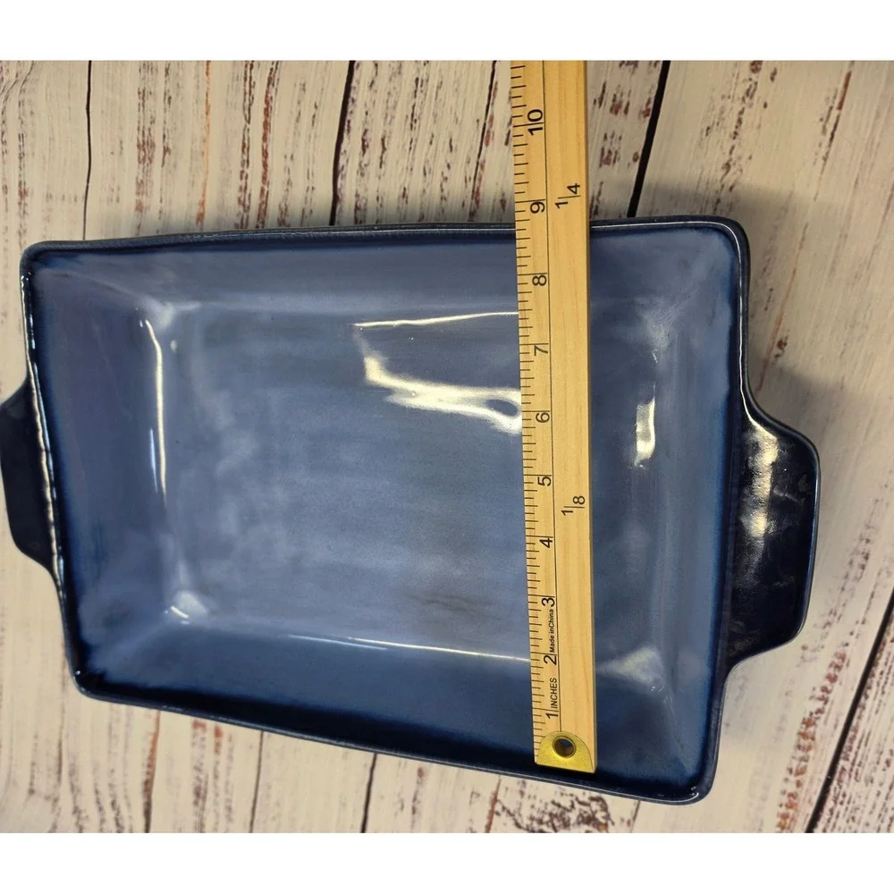 Sango Bakeware Dish Nova Blue 4934 Blue Good Ceramic Rectangular Baker 13.5in